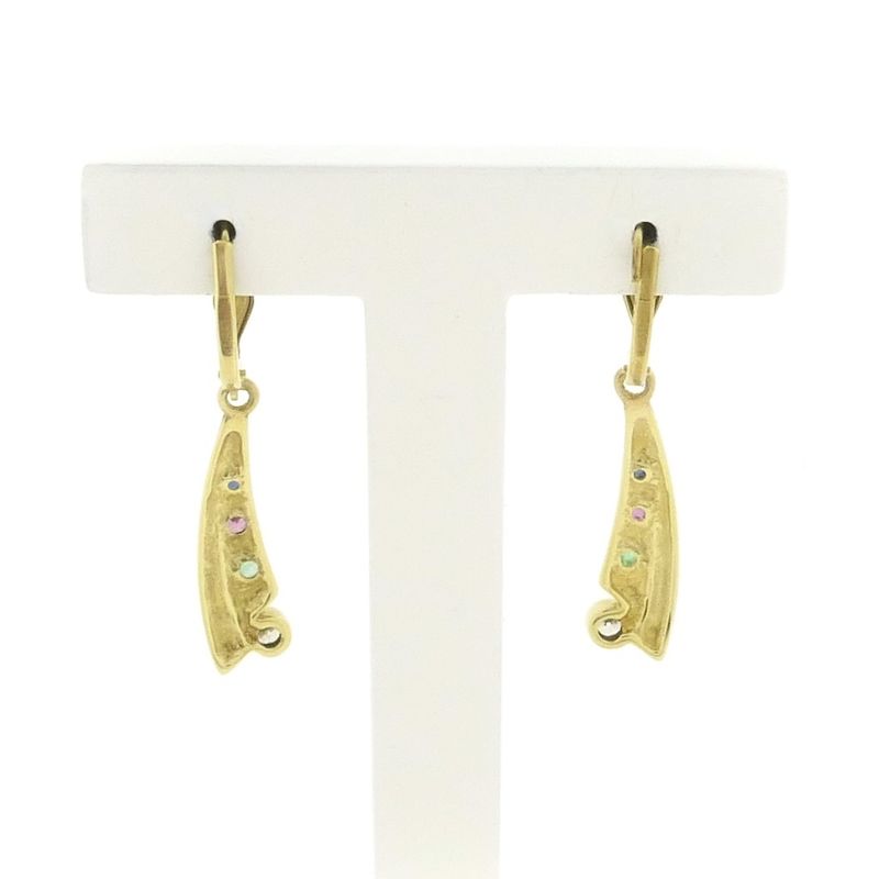 Image 3 of 8K earrings with a mix of gemstones