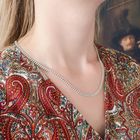 Image 4 of Silver flat gourmet link chain | 51 cm