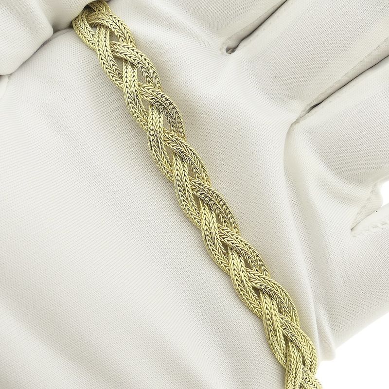 Image 9 of Gold braided foxtail link bracelet | 18.5 cm