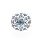 Image 4 of White gold domed ring with aquamarine and amethyst