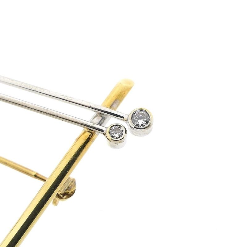 Image 7 of Two-tone gold dynamic brooch with zirconia