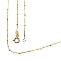 Gold gourmet link chain with beads | 42.5 cm