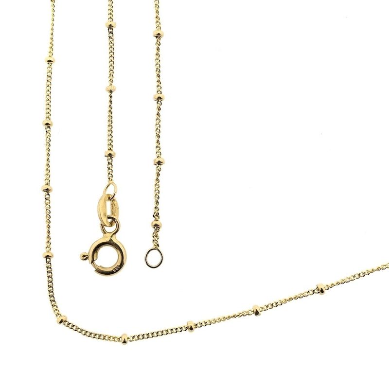 Image 1 of Gold gourmet link chain with beads | 42.5 cm