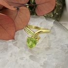 Image 8 of 18 carat gold V-shaped ring with peridot