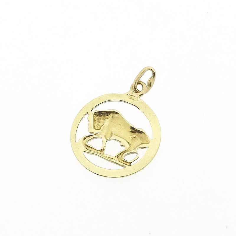 Image 5 of Gold zodiac sign pendant; Taurus