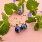 Image 2 of Gold earrings with lapis lazuli | Vintage