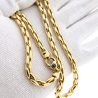 Afbeelding 10 van Gouden cardano schakelketting met saffier