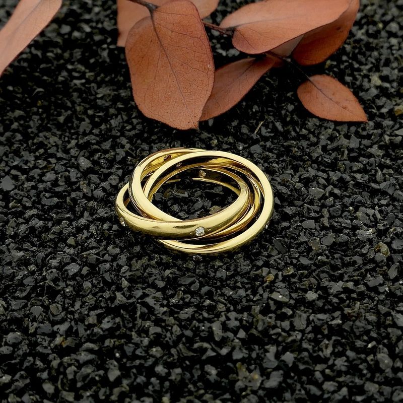 Image 2 of 18-karat gold trinity ring with 0.225 ct. diamond | Cartier