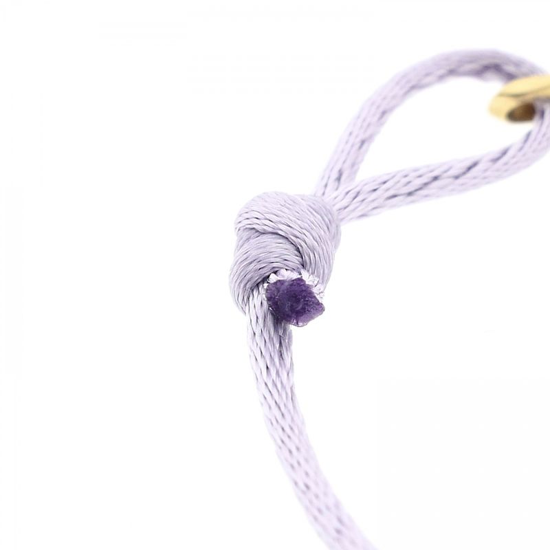 Image 5 of Forever Knots® Handcrafted Lilac Satin Bracelet with Gold Link