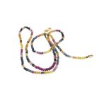 Image 9 of Multicolored sapphire bead necklace with gold clasp | 48.5 cm
