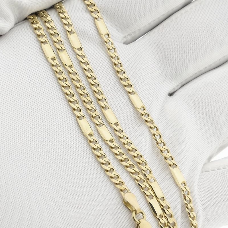 Image 8 of Gold closed Figaro link chain