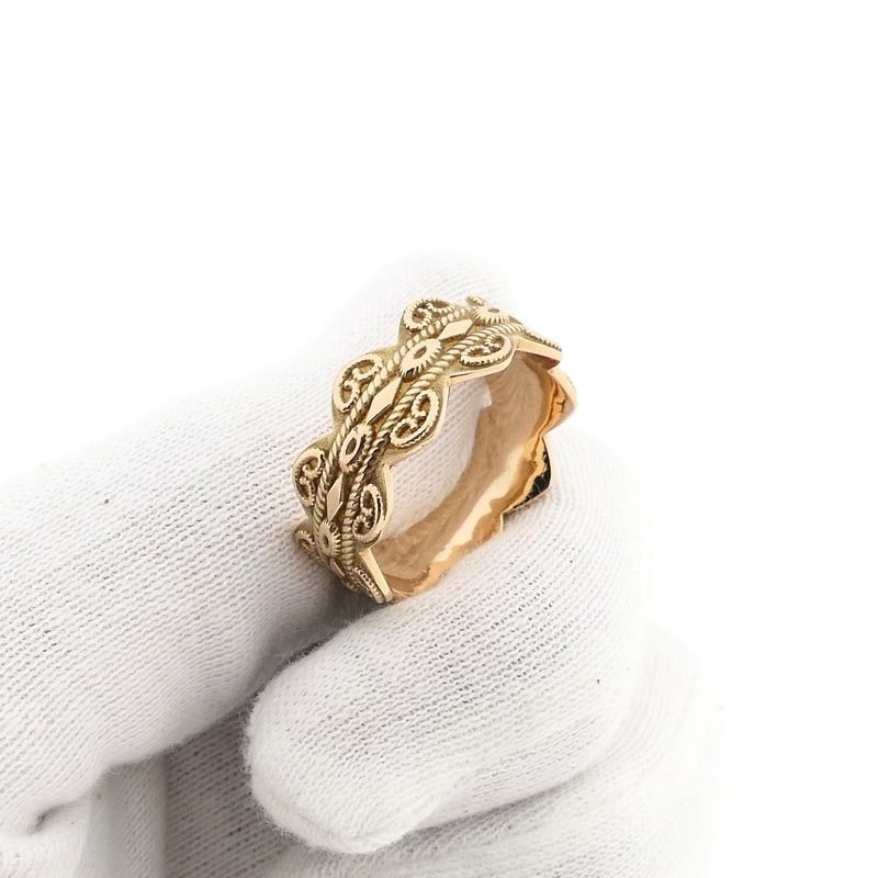 Afbeelding 7 van Vintage gouden filigrain ring