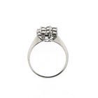 Image 5 of 14K White Gold Flower Ring with Diamond; Size 17.5