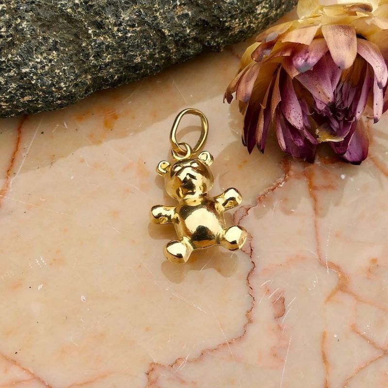 Image 2 of Gold teddy bear pendant