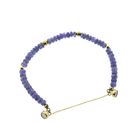 Image 3 of Gold beaded bracelet with amethyst