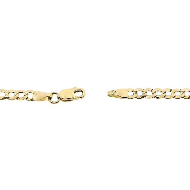 Image 4 of Gold flat gourmet link chain | 50 cm