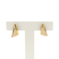 Tricolor gold stud earrings