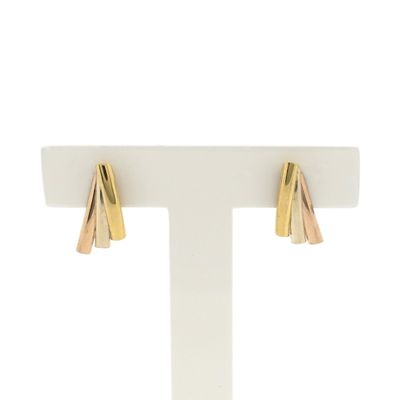 Image 1 of Tricolor gold stud earrings