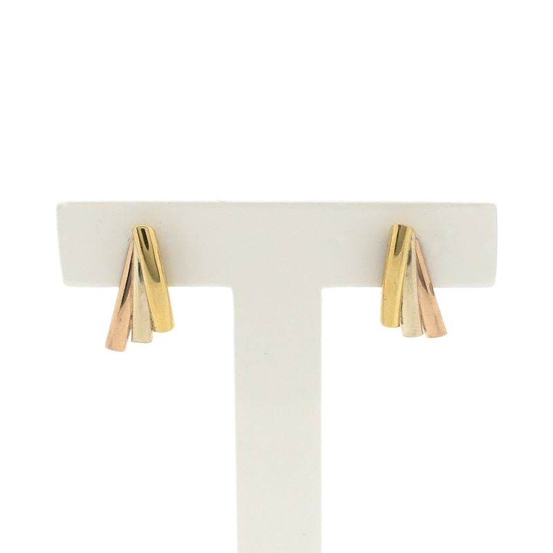 Image 1 of Tricolor gold stud earrings