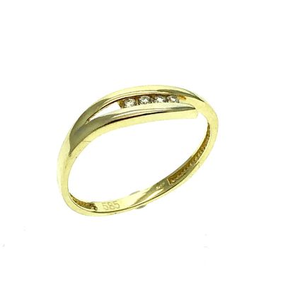 Image 1 of Two-tone gold row ring with diamond | 0.04 ct.