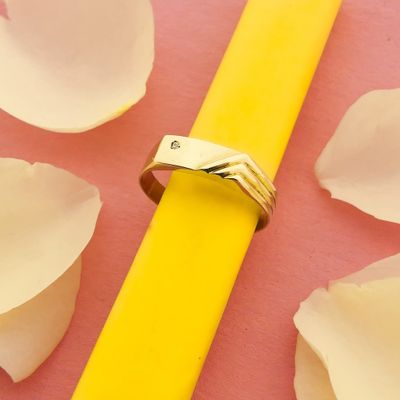 Image 2 of 8-carat men's ring with diamond | 0.005 ct.