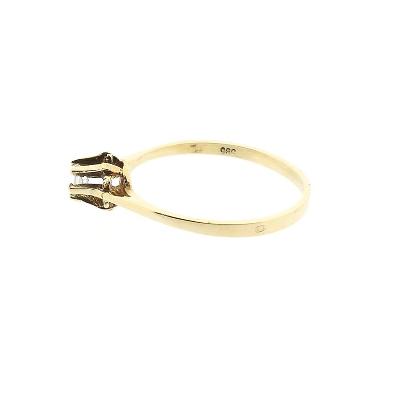 Image 7 of Gold solitaire ring with zirconia
