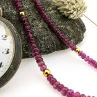 Image 2 of Pink tourmaline beaded necklace with gold clasp | 45.5 cm