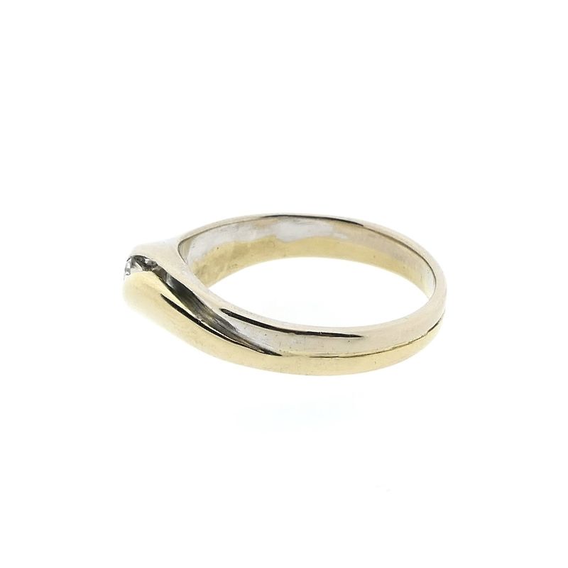 Image 6 of Two-tone gold solitaire ring with diamond