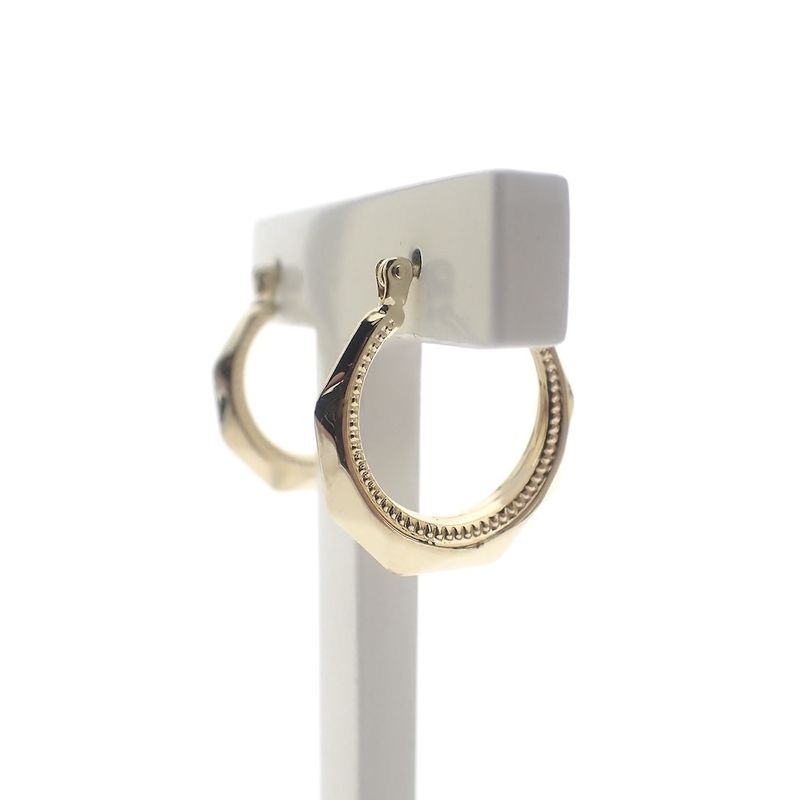 Image 5 of Gold lapidary earrings | Ø 18 mm