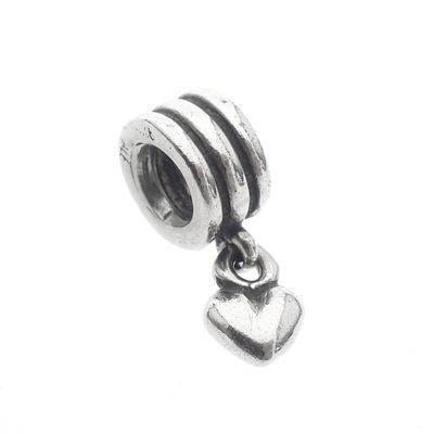 Image 1 of Pandora charm; Silver; Heart Dangle