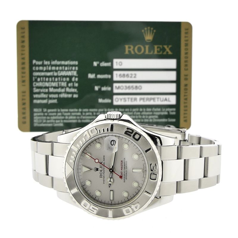 Image 9 of Rolex Yachtmaster 168622; Unisex watch with platinum bezel/dial