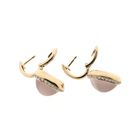 Image 4 of 18-karat gold stud earrings set with rose quartz and diamonds | 0.28 ct. | Tirisi