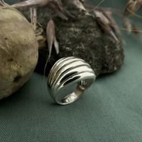 Silver ring with a domed design