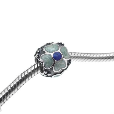 Image 2 of Pandora charm; Silver; Blue Daisy