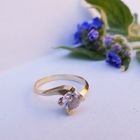 Image 2 of Gold solitaire ring with zirconia