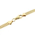 Image 4 of Gold Flat Snake Link Necklace with Zirconia