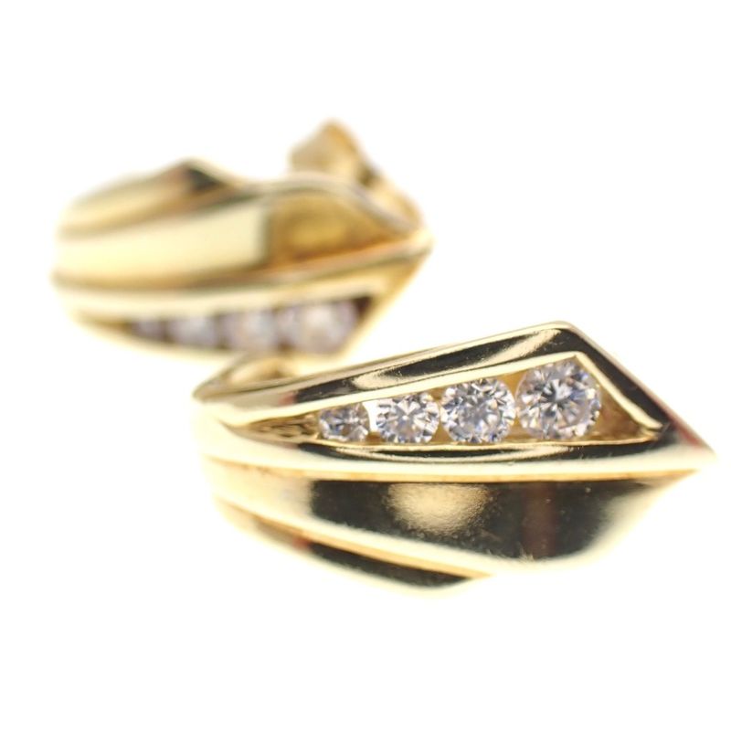 Image 5 of Yellow gold stud earrings with zirconia