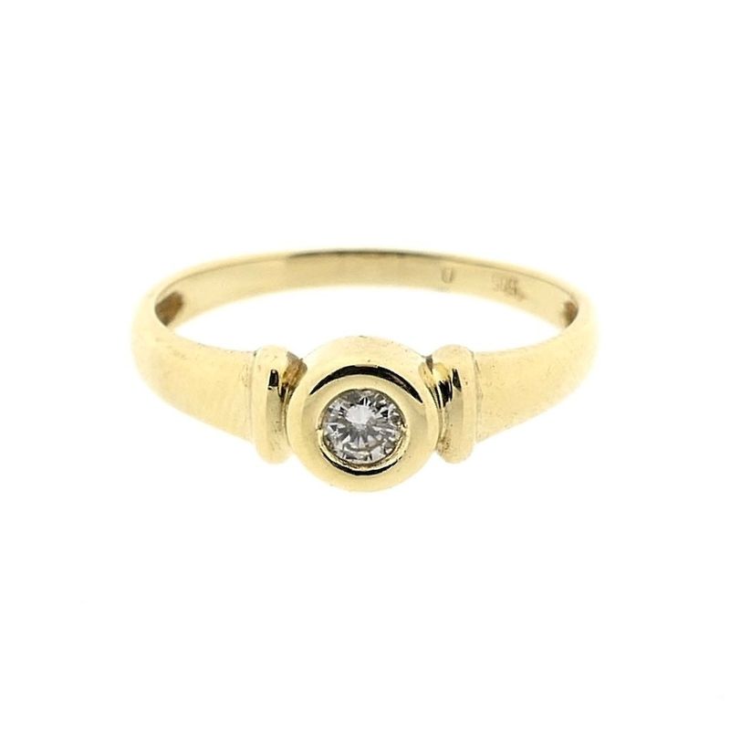 Image 6 of Gold ring with diamonds; 0.11 ct.