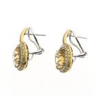 Image 6 of 18 ct. Gold stud earrings with citrine and diamond | 0.24 ct.