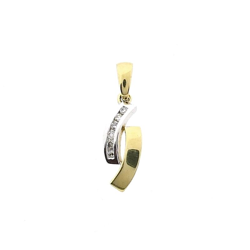Image 1 of Zinzi Bicolor Gold Pendant; Diamond 0.03 ct.; 14 Karat