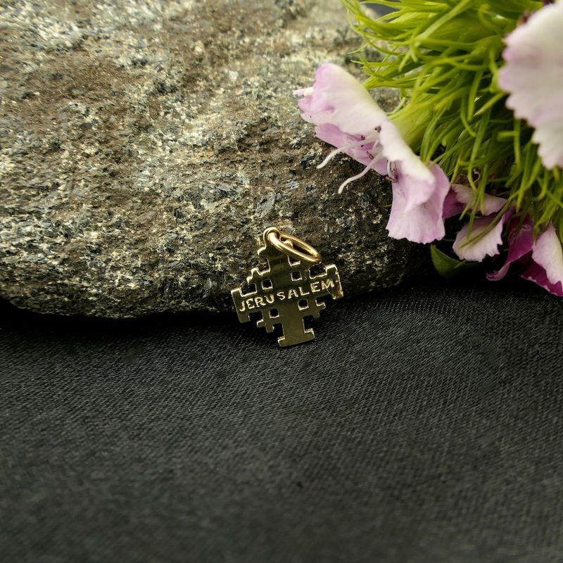 Image 2 of Vintage gold Jerusalem cross pendant