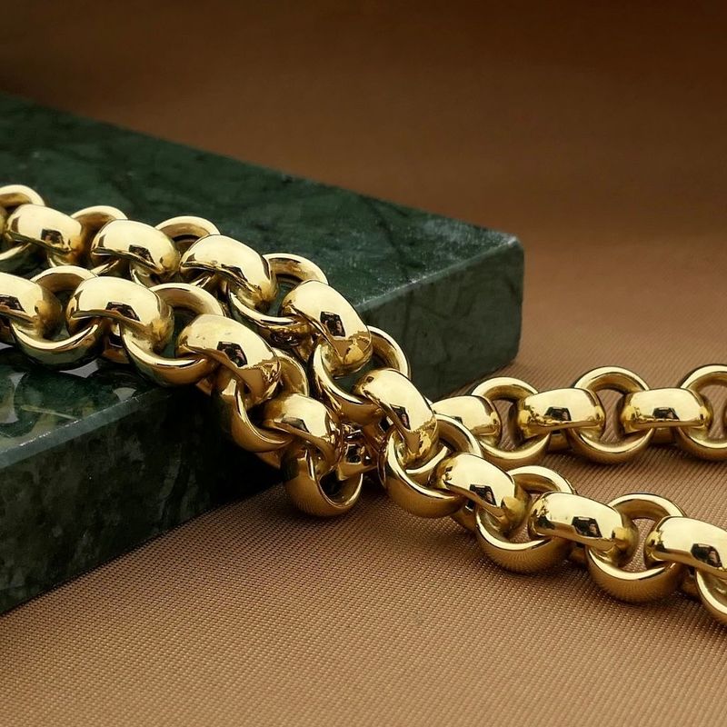 Image 2 of Gold jasseron link necklace