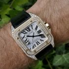 Image 30 of Cartier Santos 100 XL Automatic 2732 - W20071Y1; 18k gold watch with diamond setting