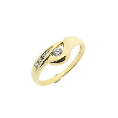 Image 1 of Gold ring with zirconia stones