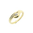 Image 1 of Gold ring with zirconia stones
