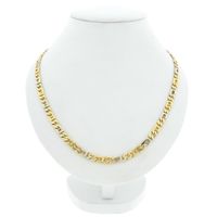 Two-tone gold navy link necklace
