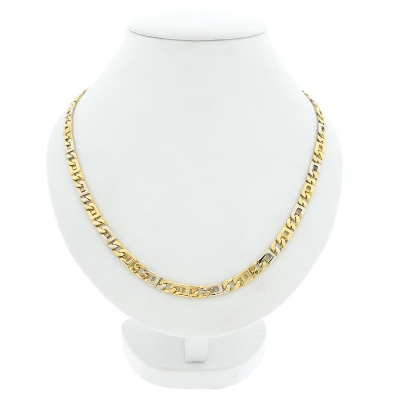 Image 1 of Two-tone gold navy link necklace