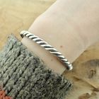 Image 4 of Silver solid twisted clamp bracelet | Ø 55 mm