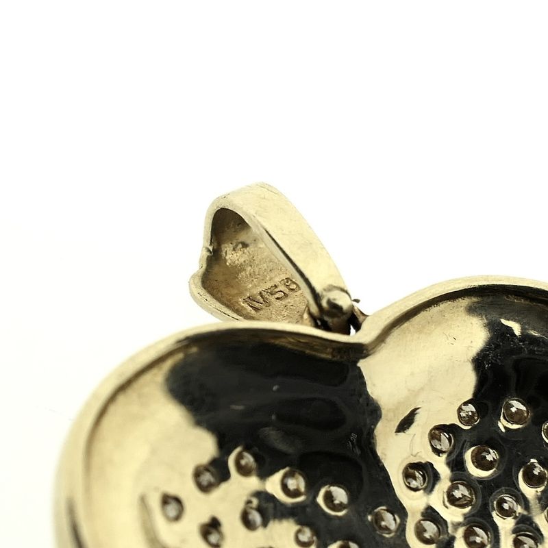 Image 4 of Two-tone gold heart pendant with fancy diamonds; 0.73 ct.