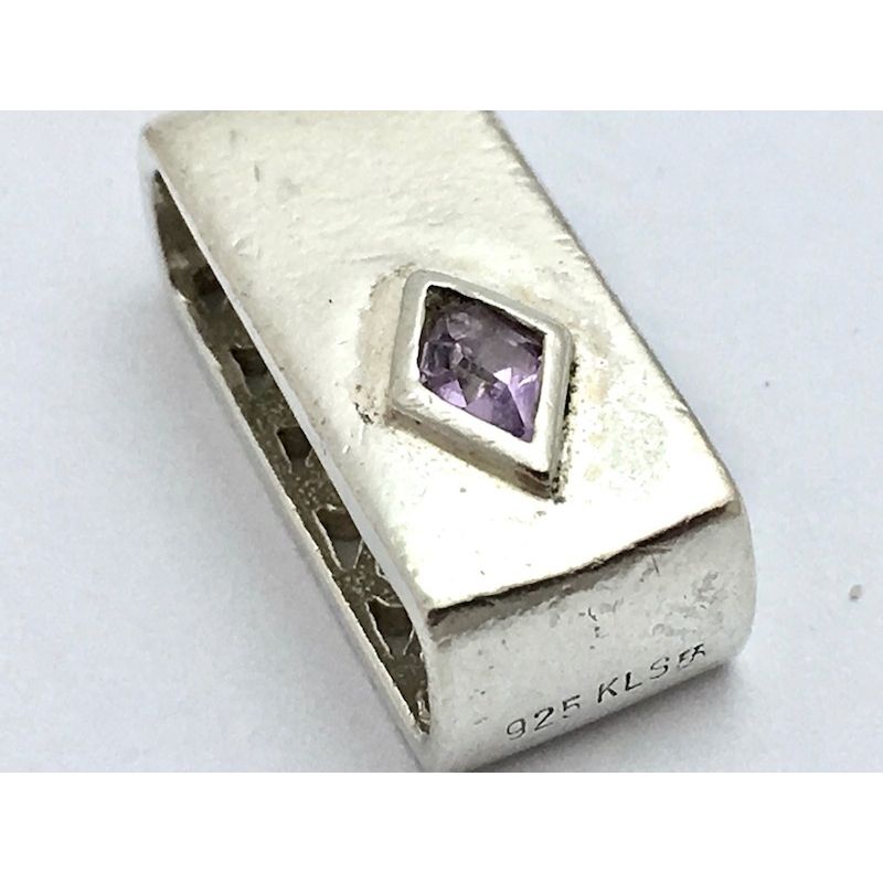 Image 4 of Silver pendant of a fish; amethyst